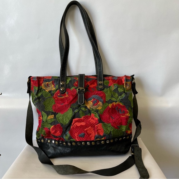 Patricia Nash Bags Patricia Nash Embroidered Red Floral Black